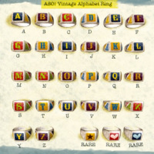 ASO!Vintage Alphabet Ring (STAR) RARE