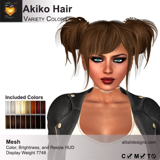 A&A Akiko Hair Variety Colors Pack. Womens mesh pigtails hairstyle