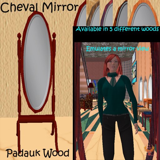 JJs Designs Cheval Mirror - padauk