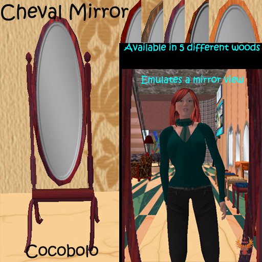 JJs Designs Cheval Mirror - cocobolo