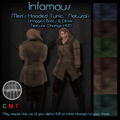 [I] Men's Hooded Tunic Neutrals