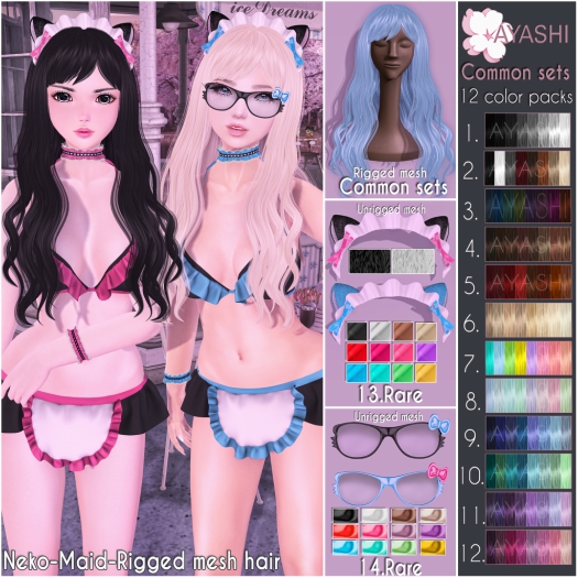 #5[^.^Ayashi^.^] Neko-Maid hair-Red set