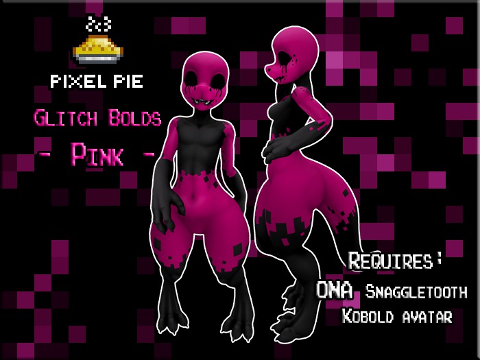 PIXEL PIE - Glitch Bolds - Pink