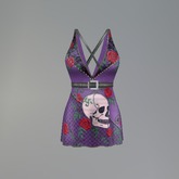 Purple Rose Skull Fitmesh Dress
