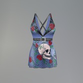 Sky Rose Skull Fitmesh Dress