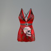 Red Rose Skull Fitmesh Dress