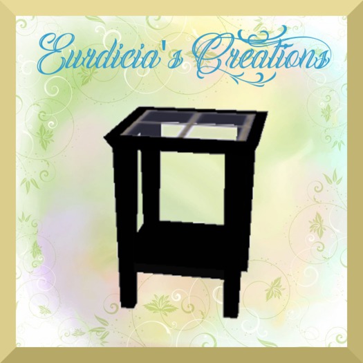 BLACK BEDSIDE TABLE 4P TRANS