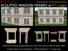 Sculpted Window Frames, Window Trim and Door Frame Pack, Sculpted Building parts with UV maps SWF1
