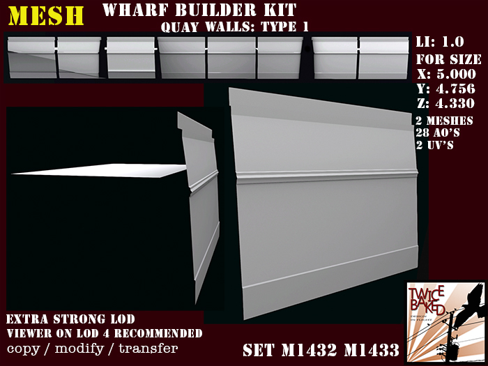 "TB" Modular wharf builder kit II wall type  1 M1432 M1433