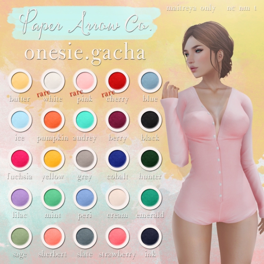 paper.arrow.co onesie.gacha white (maitreya) RARE