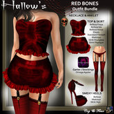 C&F Hallow's RED BONES Halloween Outfit BUNDLE