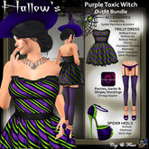 C&F Hallow's Purple Stripey w Spider Witch Outfit BUNDLE
