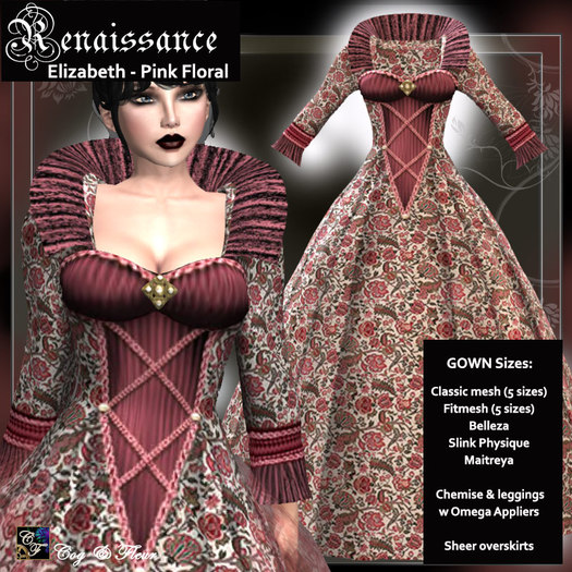 C&F Elizabeth Gown - Pink/Floral