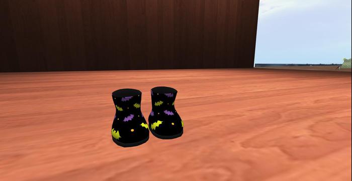 Spooky Green & Purple Bats Boots