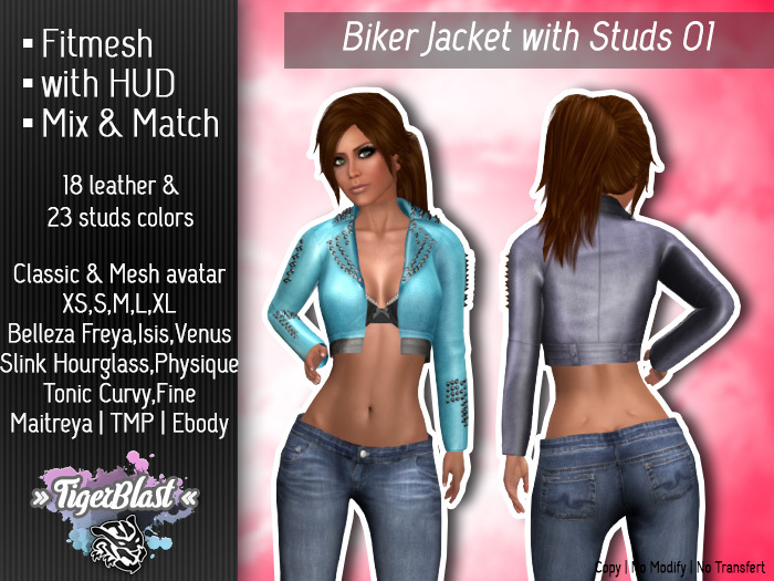 [TigerBlast] Biker Jacket with studs 01