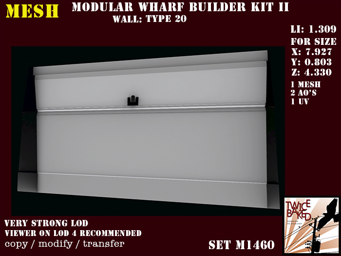 "TB" Modular wharf builder kit II walls 20 M1460