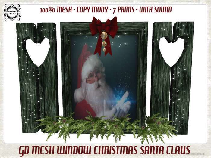 GD MESH WINDOW CHRISTMAS SANTA CLAUS