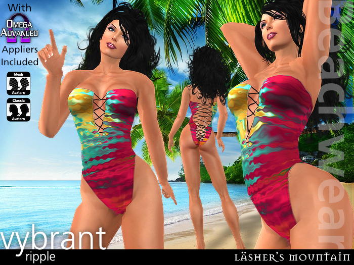 VYBRANT RIPPLE One Piece Laced Swimming Costume| Incl. Omega Appliers 