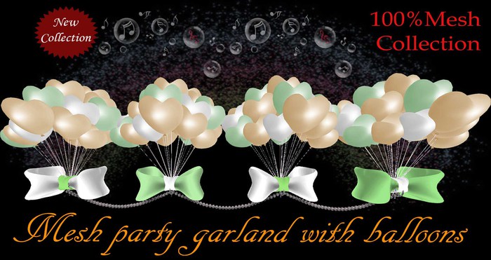 Mesh party garland with balloons v. 2