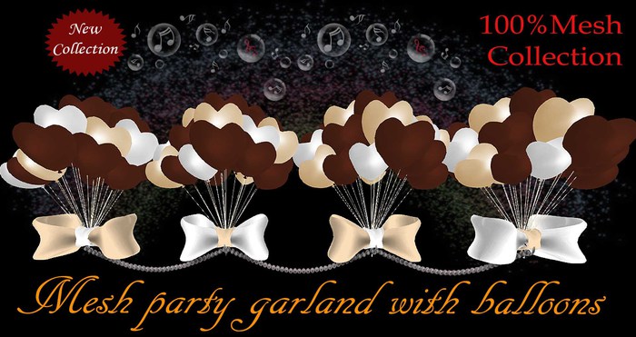 Mesh party garland with balloons v. 10