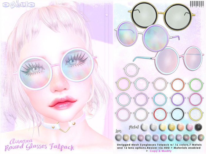 [ bubble ] Aurora Round Glasses Fatpack