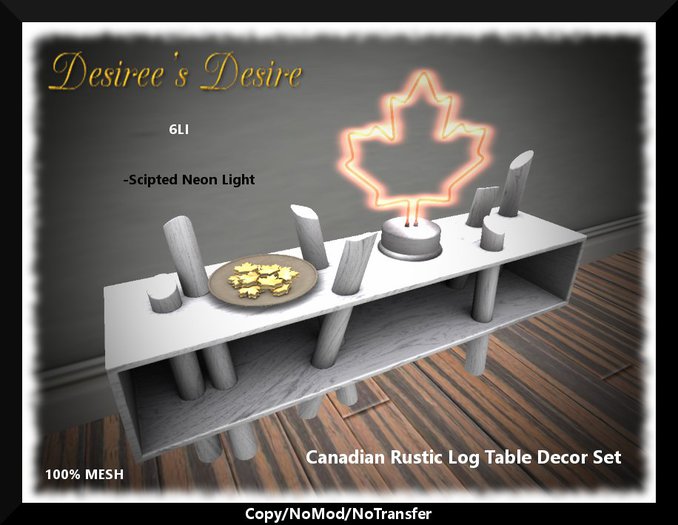 ::::Desiree's Desre::::Canadian Rustic Log Table Decor