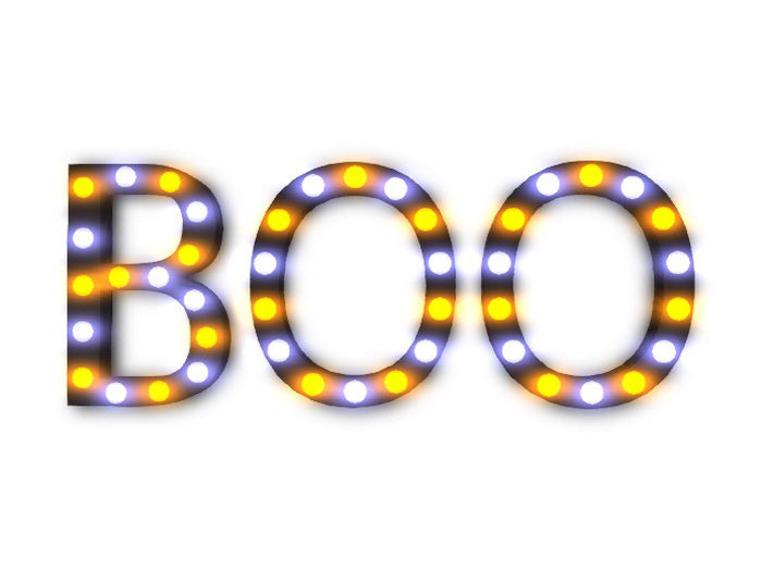 [Px] "BOO" Illuminated Light Bulbs Sign