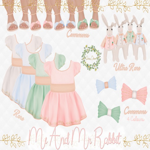 { Daisy Chains } Mr Rabbit + Me Gacha. Dress Mint - Baby (RARE)
