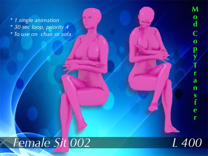 Female Sit 002 - Single Animation Full Perm