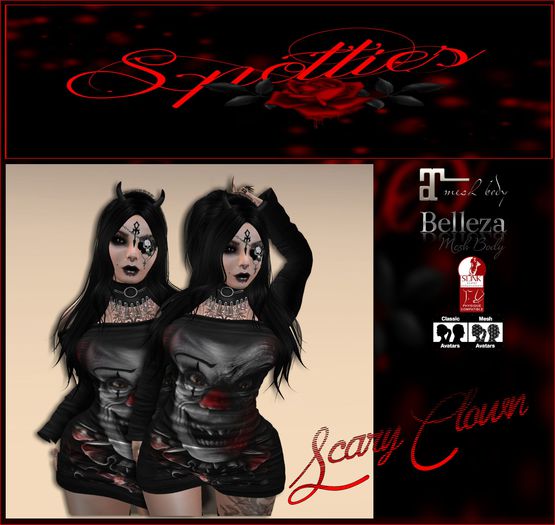 PROMO !!!! Scary Clown Ruched Dress  