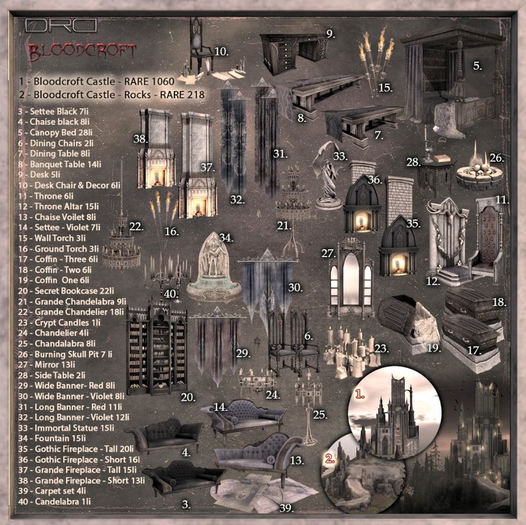 37 -DRD- Bloodcroft Castle - Grande Fireplace - Tall