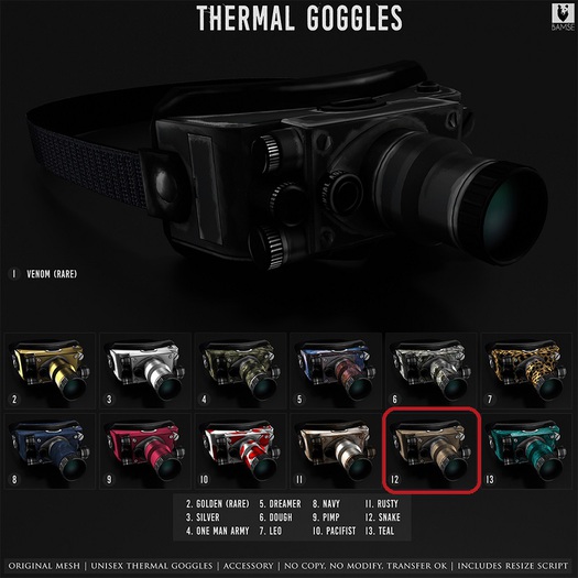 12. :BAMSE: Thermal Goggles - Snake