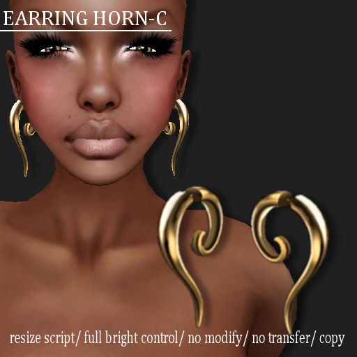 [DEMO] EARRING HORN-C GOLD       -RYCA-