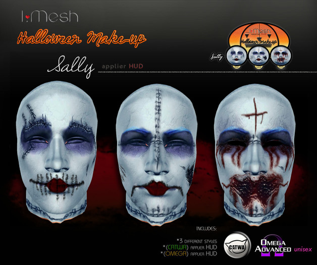 i.mesh - Halloween make-up - Sally HUD - CATWA/OMEGA/BOM