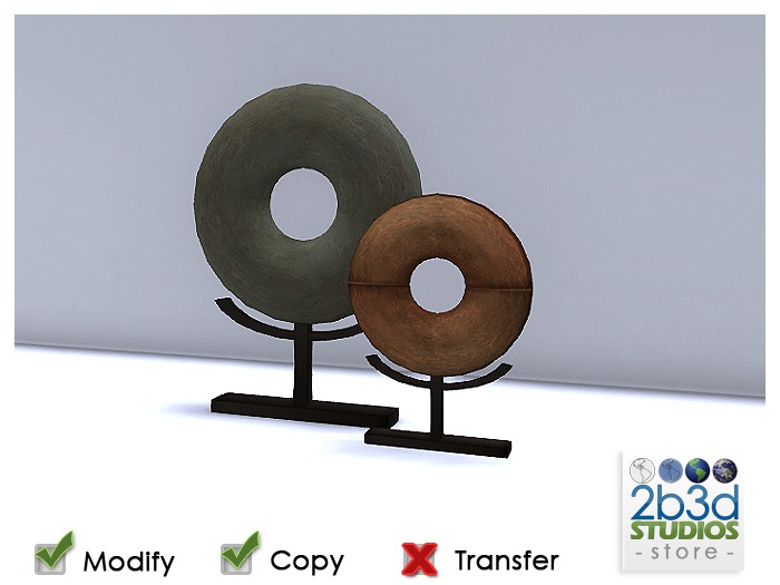2b3d Chinese Bi-Disk Sculpture Decor