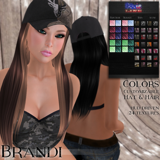 [Dixie Line] Brandi Mesh Hair & Hat - Colors (Wear & Click)