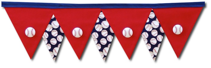 Kids Decor - Valance - Baseball
