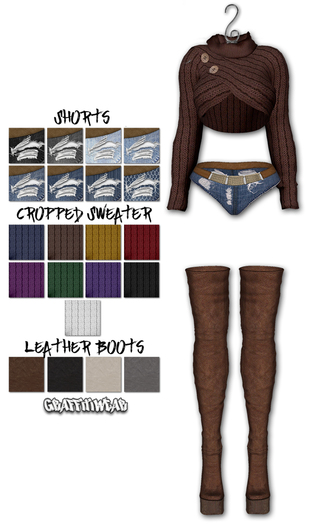 Graffitiwear Ripped Skimpy Shorts Set 