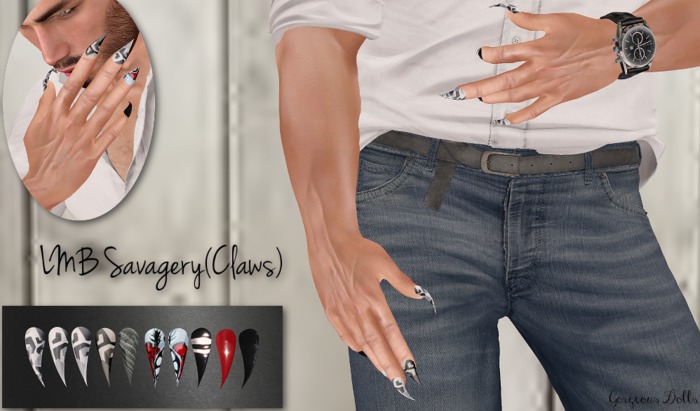 ~GD~LMB Savagery(Claws) - Slink Dynamic Male(Bento)