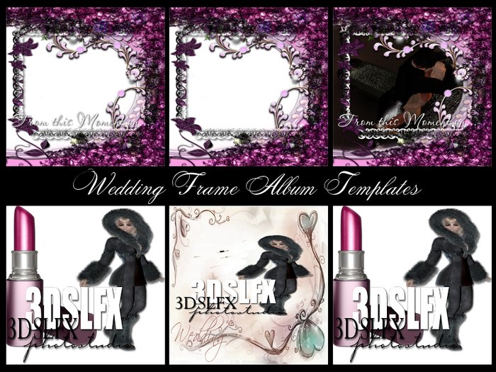 3DSLFX WEDDING ALBUM FRAME TEMPLATES
