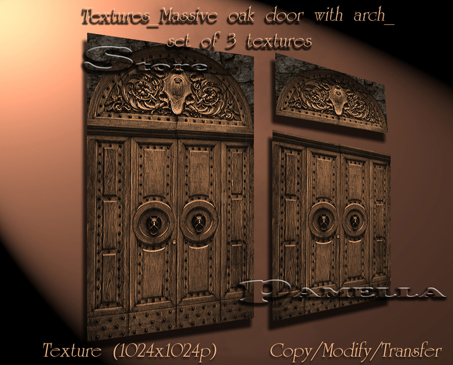 Textures_Massive oak door with arch- (BOX)