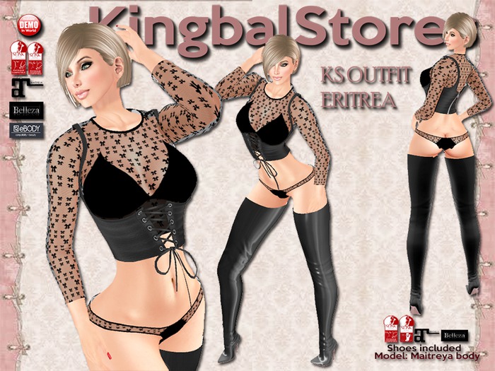 150 KS OUTFIT ERITREA BOW LACE BLACK