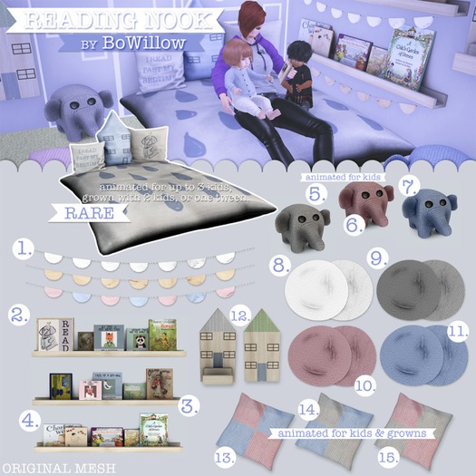 :BoWillow: Reading Nook - Rug - White Pack