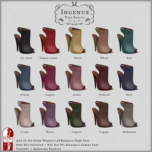 Ingenue :: Naja Booties (Slink Add-On) :: Navy