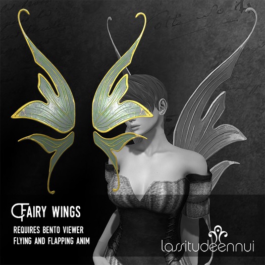 lassitude & ennui Bento fairy wings - green