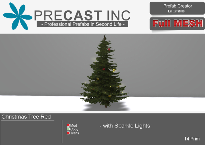 PreCAST Inc. - Christmas Tree Sparkle Red