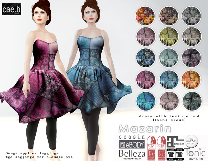 *cae.b - Mazarin - Classic, fitmesh,Ocacin, Maitreya, TMP, Belleza - Freya & Isis , Slinkx2, Tonic Curvy & Fine,