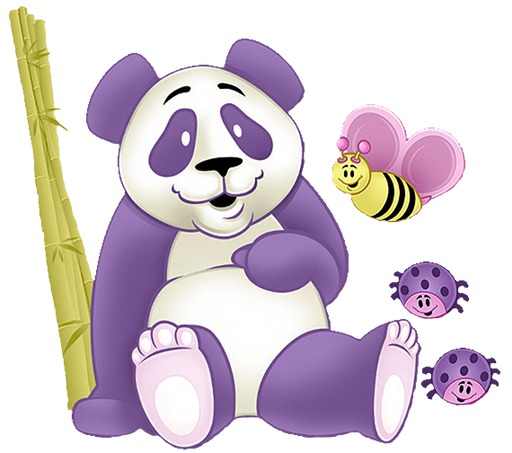Kids Wall Decor - Purple Panda