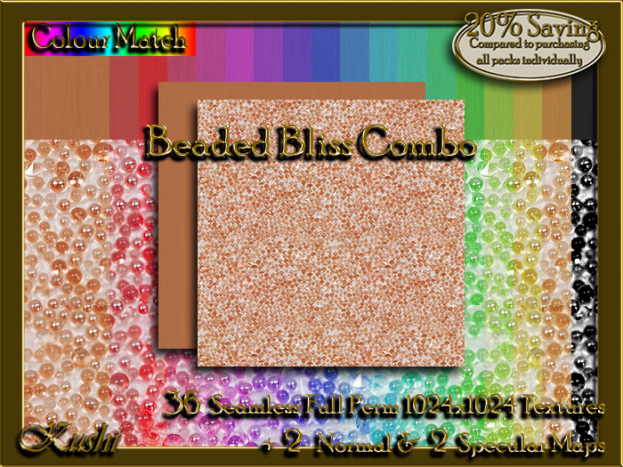 !Kushi! BeadedBlissCOMBO Textures -WEAR TO UNPACK