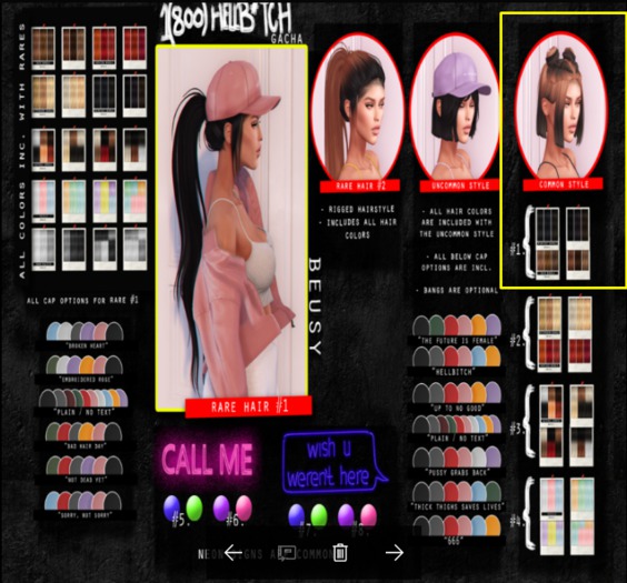 Beusy: ON READ HAIR #1 [1(800)HELLB*TCH GACHA/BOXED] COMMON